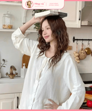 Alternative view of Pijama Trắng Đũi Trendy - TCD01