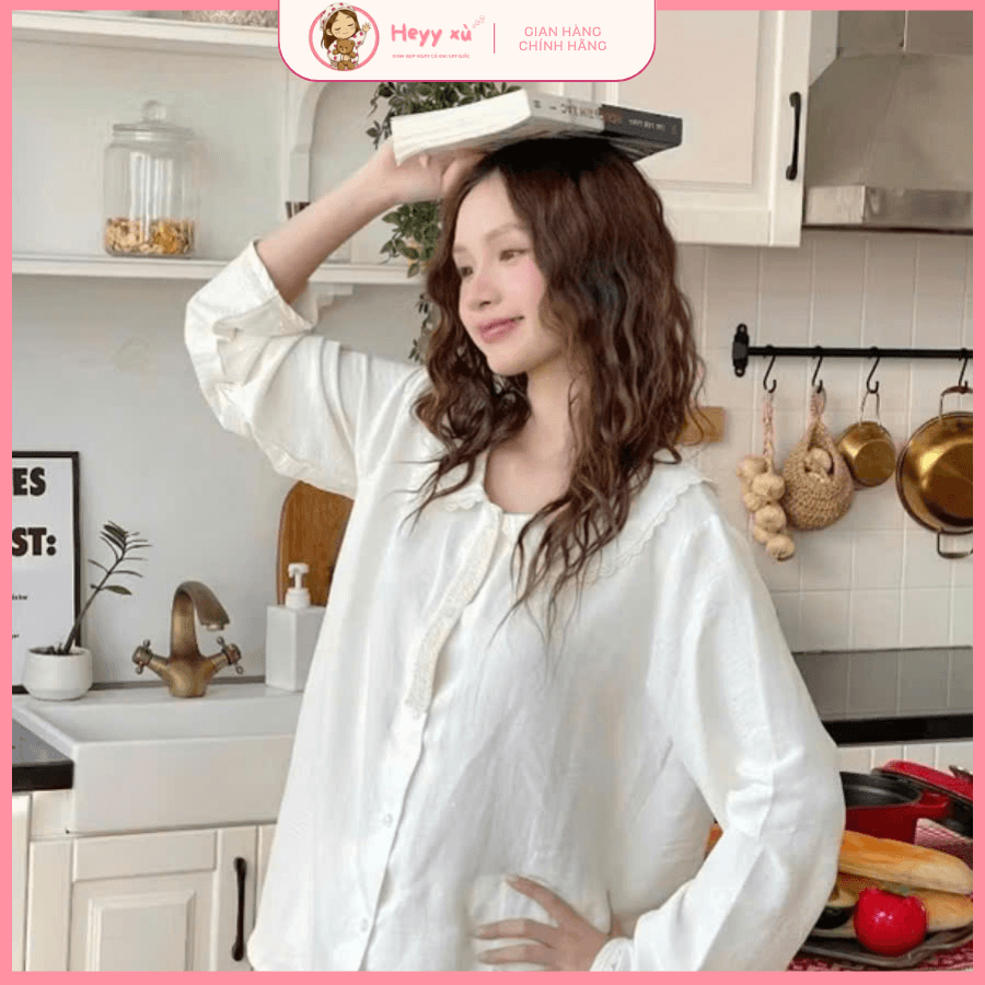 Pijama Trắng Đũi Trendy - TCD01 2 Pijama Trắng Đũi Trendy - TCD01 - Ảnh 2