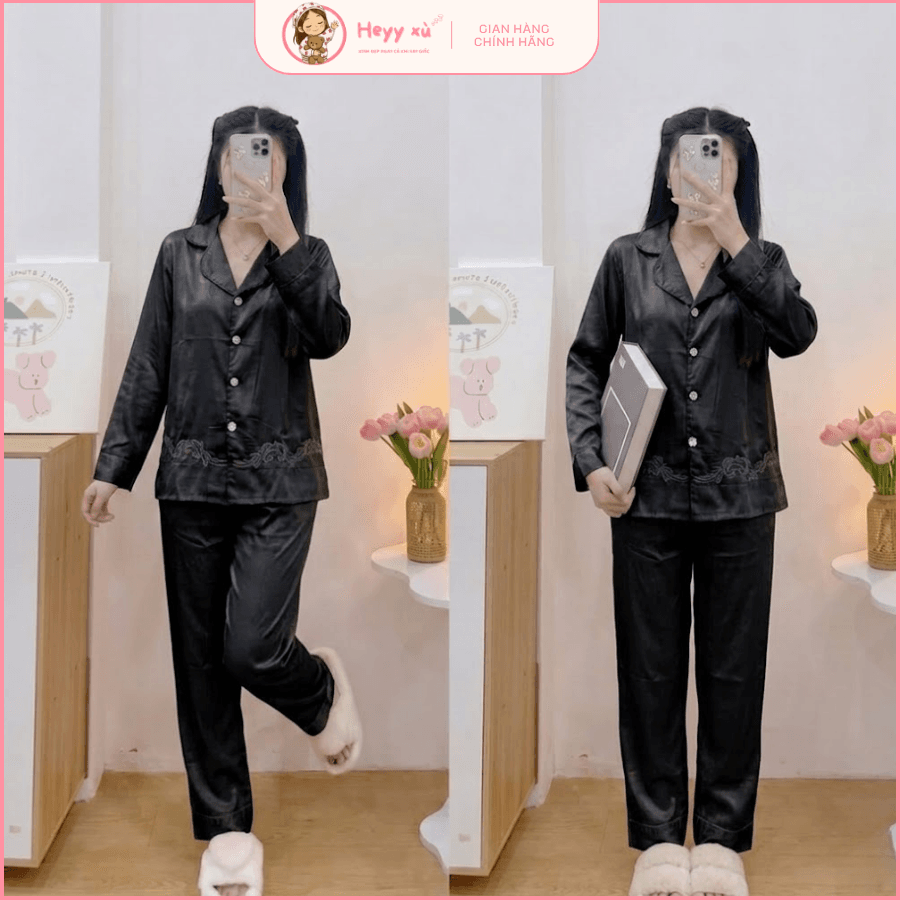 Pijama Lụa Tối Giản Thanh Lịch - TCL03 5 Set pijama lụa thiết kế thanh nhã, phong cách hiện đại màu sắc tinh tế mã TCL02.