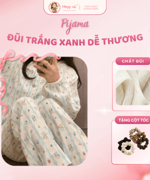 Pijama Đũi Xanh Dễ Thương - HTCD03