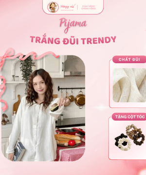 Pijama Trắng Đũi Trendy - TCD01