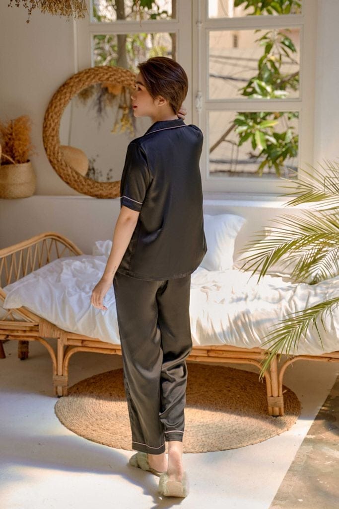 Pyjama Trơn Sang Trọng Lụa Mát Lạnh - Ảnh 3