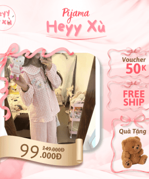 Pyjama Họa Tiết Hello Kitty Đáng Yêu Chất Liệu Cotton