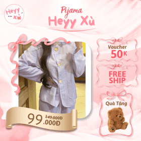 Pyjama Trơn Màu Tím Cúc Hoa Dễ Thương Chất Cotton