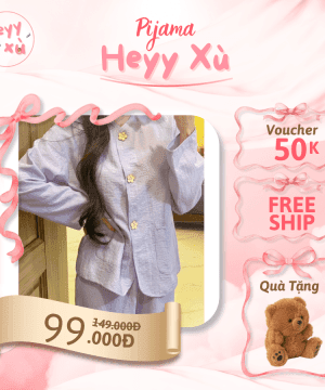 Pyjama Trơn Màu Tím Cúc Hoa Dễ Thương Chất Cotton