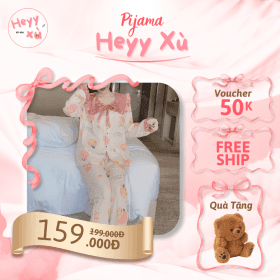 Pijama Cổ Bèo Công Chúa Vải Lụa Mát Hồng Đào Dễ Thương