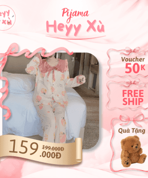Pijama Cổ Bèo Công Chúa Vải Lụa Mát Hồng Đào Dễ Thương